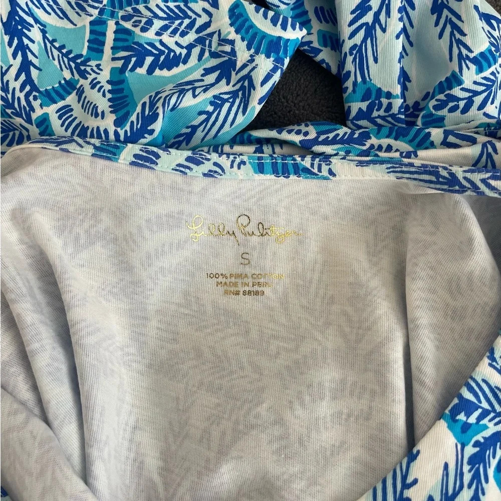 Lilly Pulitzer Bay Dress Whisper Blue Pima Cotton - Picture 4 of 7